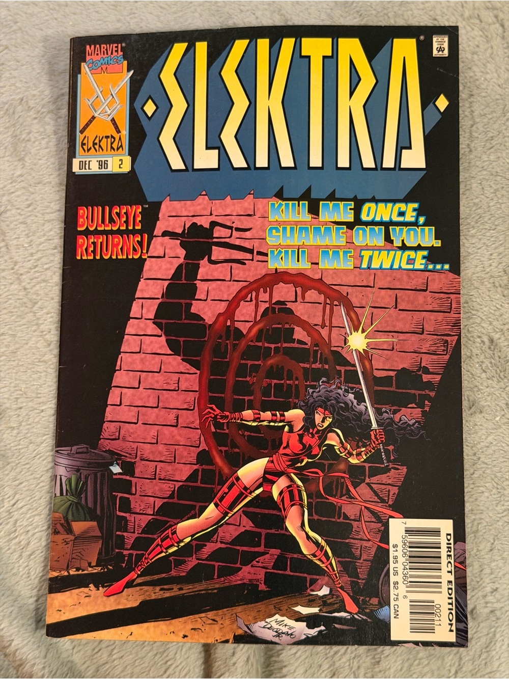 VTG 90s Marvel Comic’s Elektra BullsEye Returns